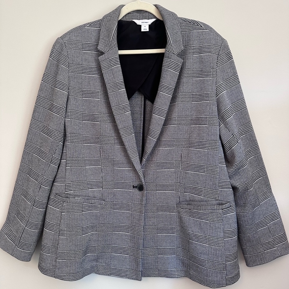 Old Navy Womens Plaid Blazer Jacket Size XL Career Business Professional Teacher